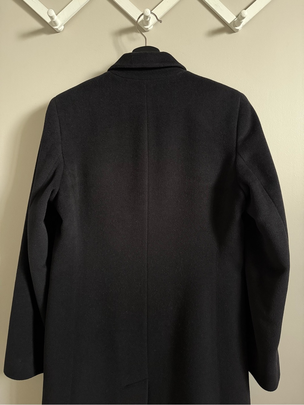 Holt Renfrew Angora Wool Black Coat A-line Single-Breasted Button Jacket Size 6 - Picture 7 of 11